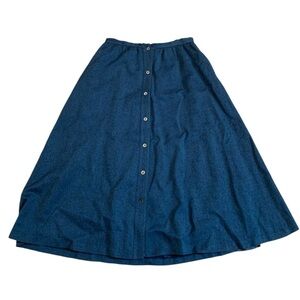 Vintage 70s Ports International Denim Button-Front Skirt - Size 8